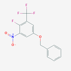 molecular formula C14H9F4NO3 B8028795 5-(Benzyloxy)-2-fluoro-1-nitro-3-(trifluoromethyl)benzene 