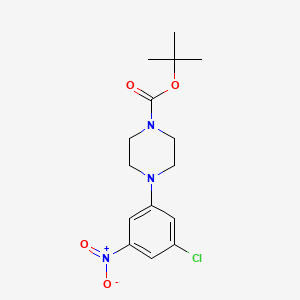 molecular formula C15H20ClN3O4 B8028804 Tert-butyl 4-(3-chloro-5-nitrophenyl)piperazine-1-carboxylate 