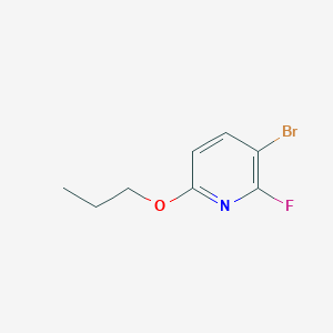 molecular formula C8H9BrFNO B8028874 3-Bromo-2-fluoro-6-propoxypyridine 