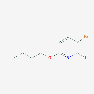 molecular formula C9H11BrFNO B8028902 3-Bromo-6-butoxy-2-fluoropyridine 