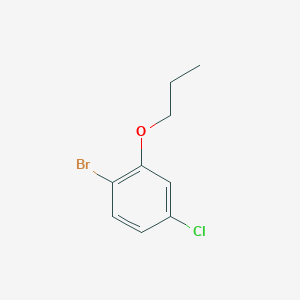 molecular formula C9H10BrClO B8028940 1-Bromo-4-chloro-2-propoxybenzene 