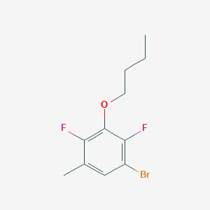 molecular formula C11H13BrF2O B8028979 1-Bromo-3-butoxy-2,4-difluoro-5-methylbenzene 