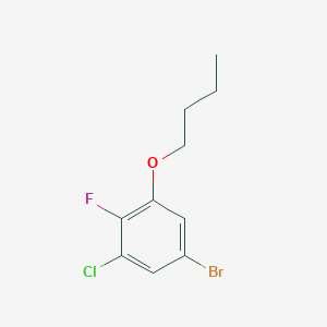 molecular formula C10H11BrClFO B8028982 5-Bromo-1-butoxy-3-chloro-2-fluorobenzene 