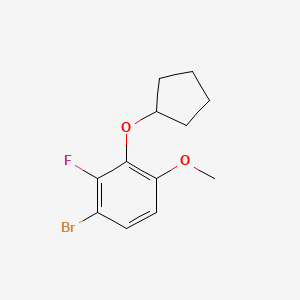 molecular formula C12H14BrFO2 B8029013 1-Bromo-3-(cyclopentyloxy)-2-fluoro-4-methoxybenzene 
