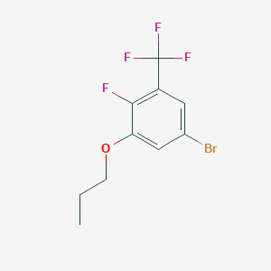 molecular formula C10H9BrF4O B8029036 5-Bromo-2-fluoro-1-propoxy-3-(trifluoromethyl)benzene 