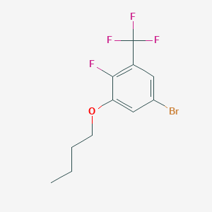 molecular formula C11H11BrF4O B8029066 5-Bromo-1-butoxy-2-fluoro-3-(trifluoromethyl)benzene 