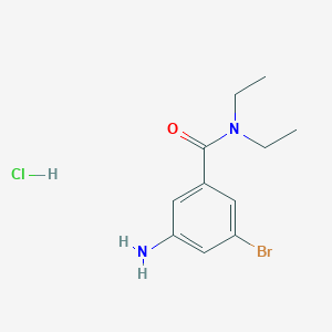 molecular formula C11H16BrClN2O B8029072 3-Amino-5-bromo-N,N-diethylbenzamide hydrochloride 