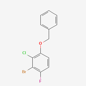 molecular formula C13H9BrClFO B8029077 1-(Benzyloxy)-3-bromo-2-chloro-4-fluorobenzene 