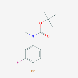 molecular formula C12H15BrFNO2 B8029130 Tert-butyl N-(4-bromo-3-fluorophenyl)-N-methylcarbamate 