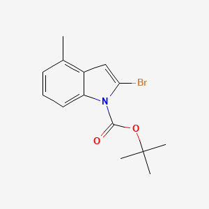 molecular formula C14H16BrNO2 B8029145 tert-butyl 2-bromo-4-methyl-1H-indole-1-carboxylate 