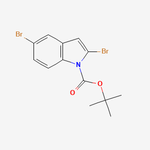molecular formula C13H13Br2NO2 B8029173 tert-butyl 2,5-dibromo-1H-indole-1-carboxylate 