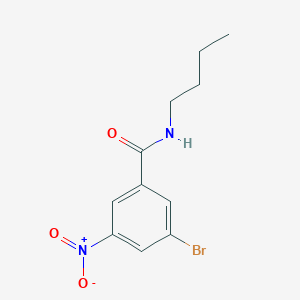 molecular formula C11H13BrN2O3 B8029175 3-Bromo-N-butyl-5-nitrobenzamide 