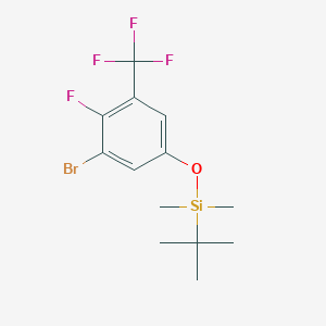 molecular formula C13H17BrF4OSi B8029216 3-Bromo-4-fluoro-5-(trifluoromethyl)phenoxy(tert-butyl)dimethylsilane 