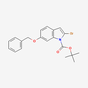 molecular formula C20H20BrNO3 B8029217 tert-butyl 6-(benzyloxy)-2-bromo-1H-indole-1-carboxylate 