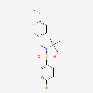 molecular formula C18H22BrNO3S B8029219 4-bromo-N-tert-butyl-N-[(4-methoxyphenyl)methyl]benzene-1-sulfonamide 