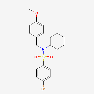 4-bromo-N-cyclohexyl-N-[(4-methoxyphenyl)methyl]benzene-1-sulfonamide