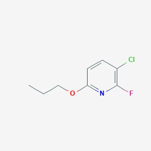 molecular formula C8H9ClFNO B8029432 3-Chloro-2-fluoro-6-propoxypyridine 
