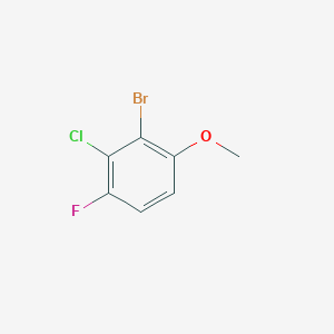 molecular formula C7H5BrClFO B8029437 2-Bromo-3-chloro-4-fluoro-1-methoxybenzene 