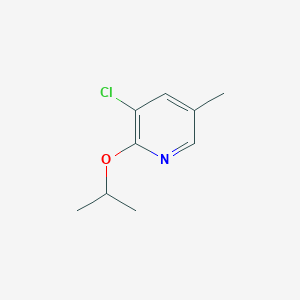molecular formula C9H12ClNO B8029469 3-Chloro-5-methyl-2-(propan-2-yloxy)pyridine 