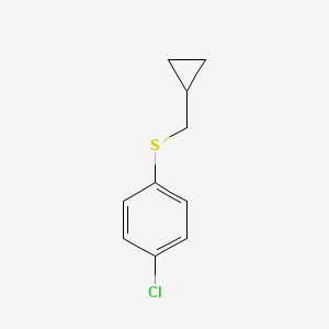 molecular formula C10H11ClS B8029547 1-Chloro-4-[(cyclopropylmethyl)sulfanyl]benzene 