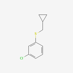 molecular formula C10H11ClS B8029552 1-Chloro-3-[(cyclopropylmethyl)sulfanyl]benzene 