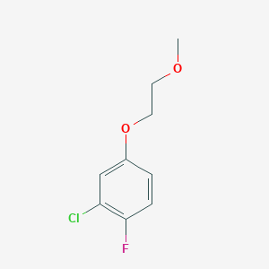 molecular formula C9H10ClFO2 B8029570 2-Chloro-1-fluoro-4-(2-methoxyethoxy)benzene 