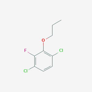 molecular formula C9H9Cl2FO B8029719 1,4-Dichloro-2-fluoro-3-propoxybenzene 