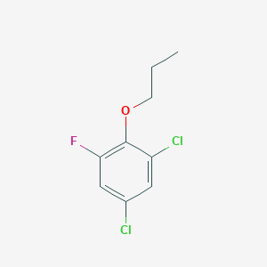 molecular formula C9H9Cl2FO B8029765 1,5-Dichloro-3-fluoro-2-propoxybenzene 