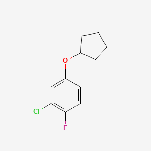 molecular formula C11H12ClFO B8029807 2-Chloro-4-(cyclopentyloxy)-1-fluorobenzene CAS No. 1881293-14-6
