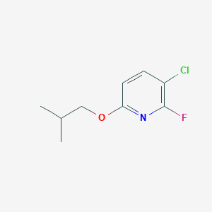 molecular formula C9H11ClFNO B8029840 3-Chloro-2-fluoro-6-(2-methylpropoxy)pyridine 