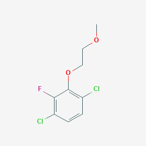 molecular formula C9H9Cl2FO2 B8029873 1,4-Dichloro-2-fluoro-3-(2-methoxyethoxy)benzene 