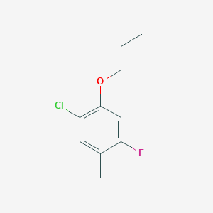 molecular formula C10H12ClFO B8029925 1-Chloro-4-fluoro-5-methyl-2-propoxybenzene 