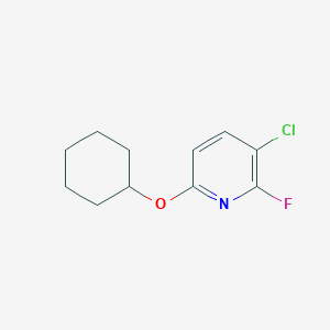 molecular formula C11H13ClFNO B8029956 3-Chloro-6-(cyclohexyloxy)-2-fluoropyridine 