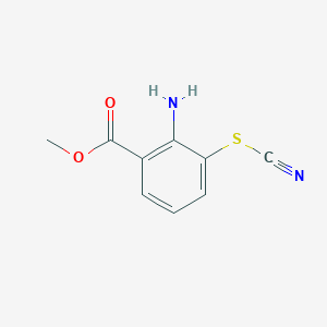 molecular formula C9H8N2O2S B8029992 2-Amino-3-thiocyanato-benzoic acid methyl ester 