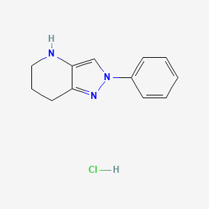 molecular formula C12H14ClN3 B8029999 2-Phenyl-4,5,6,7-tetrahydro-2H-pyrazolo[4,3-b]pyridine hydrochloride 