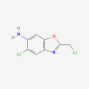 molecular formula C8H6Cl2N2O B8030008 5-Chloro-2-chloromethyl-benzooxazol-6-ylamine 