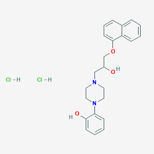 molecular formula C23H28Cl2N2O3 B8030023 2-(4-(2-Hydroxy-3-(naphthalen-1-yloxy)propyl)piperazin-1-yl)phenol dihydrochloride 