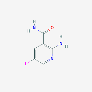 molecular formula C6H6IN3O B8030031 2-Amino-5-iodonicotinamide 