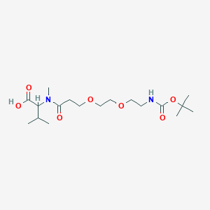 molecular formula C18H34N2O7 B8030069 2-((3-[2-(2-tert-Butoxycarbonylamino-ethoxy)-ethoxy]-propionyl)-methyl-amino)-3-methyl-butyric acid 