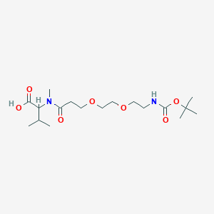 2-((3-[2-(2-tert-Butoxycarbonylamino-ethoxy)-ethoxy]-propionyl)-methyl-amino)-3-methyl-butyric acid