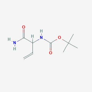 molecular formula C9H16N2O3 B8030080 tert-Butyl (1-amino-1-oxobut-3-en-2-yl)carbamate 
