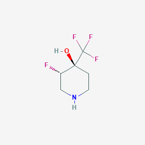 molecular formula C6H9F4NO B8030141 Cis-3-fluoro-4-(trifluoromethyl)piperidin-4-ol 