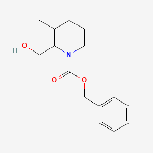 molecular formula C15H21NO3 B8030171 Benzyl 2-(hydroxymethyl)-3-methylpiperidine-1-carboxylate 
