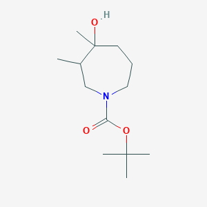 molecular formula C13H25NO3 B8030175 tert-Butyl 4-hydroxy-3,4-dimethylazepane-1-carboxylate 