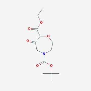molecular formula C13H21NO6 B8030202 4-tert-Butyl 7-ethyl 6-oxo-1,4-oxazepane-4,7-dicarboxylate 