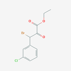 molecular formula C11H10BrClO3 B8030229 Ethyl 3-bromo-3-(3-chlorophenyl)-2-oxopropanoate 
