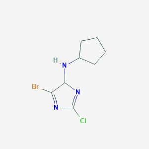 molecular formula C8H11BrClN3 B8030245 5-Bromo-2-chloro-N-cyclopentyl-4H-imidazol-4-amine 