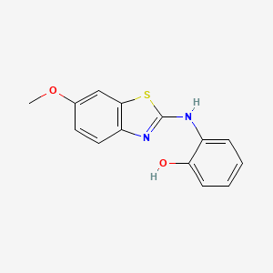 molecular formula C14H12N2O2S B8030293 2-((6-Methoxybenzo[d]thiazol-2-yl)amino)phenol CAS No. 1951440-86-0