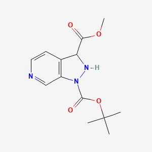 molecular formula C13H17N3O4 B8030300 1-tert-Butyl 3-methyl 2,3-dihydro-1H-pyrazolo[3,4-c]pyridine-1,3-dicarboxylate CAS No. 1951444-72-6