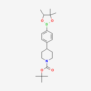 molecular formula C21H32BNO4 B8030323 tert-Butyl 4-(4-(4,4,5-trimethyl-1,3,2-dioxaborolan-2-yl)phenyl)piperidine-1-carboxylate 